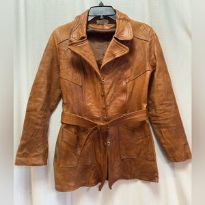 Brown Leather Women's Jacket vintage 70’s